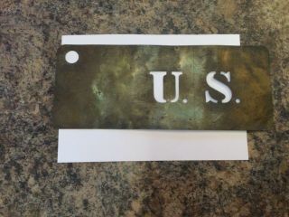 Vintage Brass Stencil Marked U.  S.  Made By White Stamp & Seal Co Portland