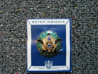 Post Wwii Us Army General Staff Service Badge Made By Ns Meyer On Issue Card