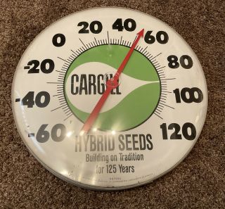 Vintage Cargill Seeds Hybrid Corn Advertising Thermometer Jumbo Round Dial