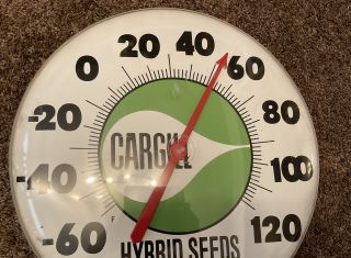 Vintage CARGILL Seeds Hybrid Corn Advertising Thermometer JUMBO ROUND Dial 3
