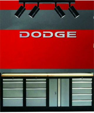 Dodge Lettering Brushed Aluminum 4 Feet Wide Garage Sign Gift