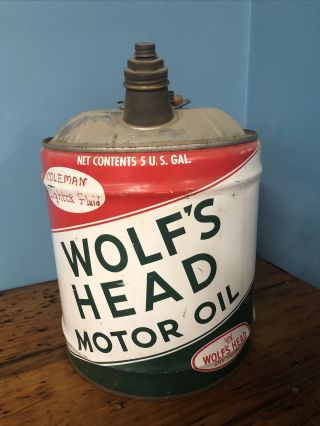 Vintage 5 Gallon Wolf 