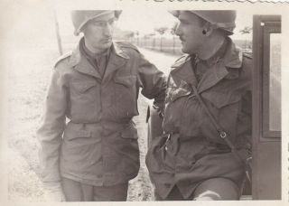 Wwii Cic Snapshot Photo Named Counter Intelligence Officers Winter 74