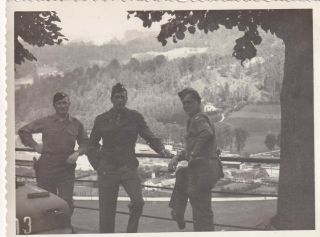 Wwii Cic Snapshot Photo Named Intelligence Officers Berchtesgaden 37