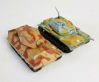 2 X Vintage Corgi Toys Diecast Ww2 Tanks German King Tiger / American M60 Medium