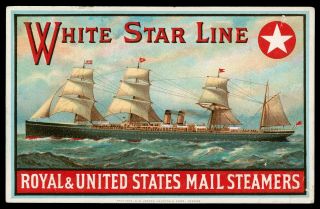 White Star Line Royal & United States Mail Steamers Vict.  Advertising Trade Card