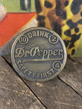 Vintage 1933 Dr Pepper Sidewalk Marker Sign Coca Cola 7up Pepsi Orange Crush