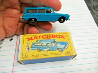Vintage Regular Wheels Lesney Matchbox 42 Studebaker Station Wagon &original Box
