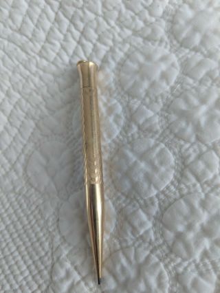 Vintage Sheaffer Gf Etched Design Mechanical Pencil With Ring Top Chatelaine