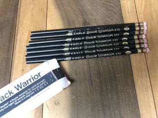 Vintage Berol Black Warrior Eagle Round Writing Pencils Five