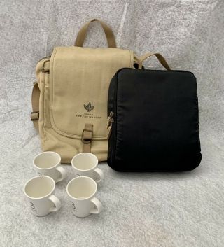 Starbucks Coffee Master Tasting Kit Messenger Bag Padded Liner 4 Demi Cups