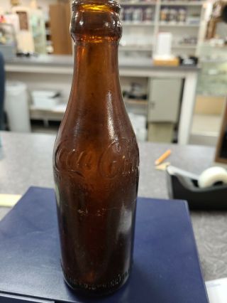 Htf Coca Cola Script Amber Bottle Springfield Illinois