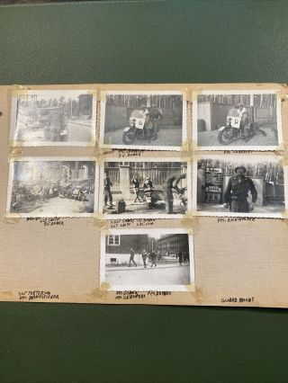 Wwii Photos,  Page From A Photo Album With Photos And Names 1940s Military
