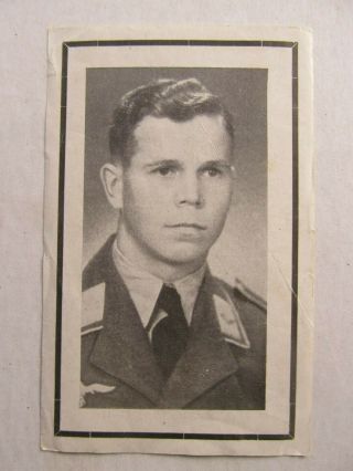 Scarce Wwii German Death Card,  Luftwaffe Sergeant,  Field Pilot Or Aircrew