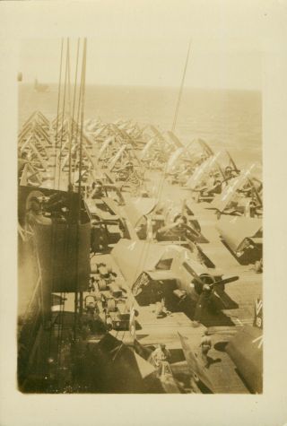 1945 Us Navy Aircraft Carrier Uss Boxer Cv - 21 Photo Airplanes Full Flight Deck