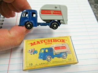 Vintage Regular Wheels Lesney Matchbox 15 Dennis Refuse Truck & Box