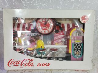 Vintage Coca Cola Diner Clock - Nib 1980 