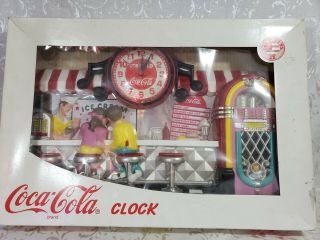 Vintage Coca Cola Diner Clock - NIB 1980 ' s - Soda Fountain Ice Cream Jukebox 2
