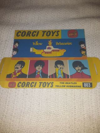 Corgi Toys 803,  The Beatles Yellow Submarine,  Box Only
