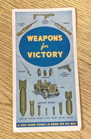 1944 Wwii Weapons For Victory War Bond Advertising Brochure