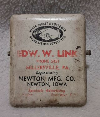 Vintage Edw.  W.  Link Millersville Pa,  Newton Mfg.  Co.  Iowa Advertising Paper Clip