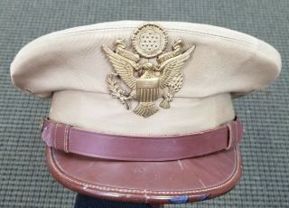Wwii U.  S.  Service Man Khaki Dress Hat,  - 10068 - 8