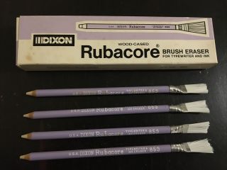 Vintage 4 Dixon Rubacore Typerwriter & Ink Brush Erasers 853