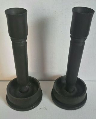 Military Artillery Shell Casings Trench Art Pair Candleholders Wwii 1942