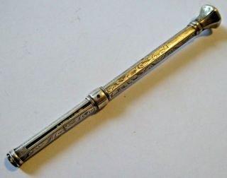 Antique Stone Set White Metal Propelling Mechanical Pencil Ref 1