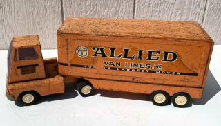 Vintage Tonka Toys Allied Van Lines Semi Truck & Trailer 1960’s Pressed Steel