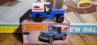 Rare Vintage Matchbox 75 Series No 5 Us Mail Jeep,  Box