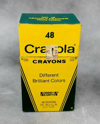 Collectible Crayola Crayons No.  48,  Vintage Binney & Smith Crayons Open Box,