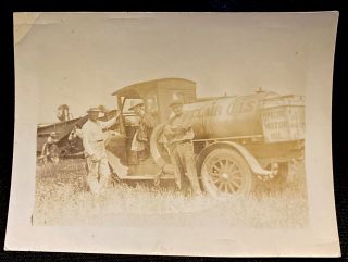 Vintage 1920s Sinclair Oil Tank Truck Photo Opaline Motor Oil