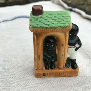 Vintage Black Americana Outhouse Figurine Japan 2 3/4 " H