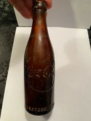 1900 ' s Coca Cola Brown Amber Glass Bottle Circle Arrow Jackson TN Tenn COKE 3
