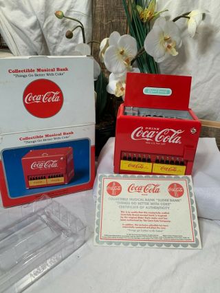 Music Box - Coca - Cola Collectible Musical Bank Die - Cast Metal 1997