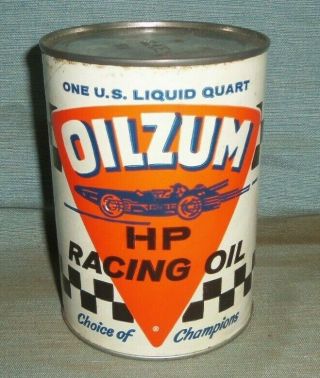 Vintage Oilzum White Bagley Co Racing Oil 1 Quart Motor Oil Can Full Nos