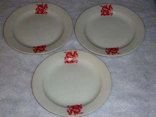 Great China Plates Red Dragon Design Set Of (3)