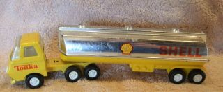 Vintage Mini Tonka Shell Tanker Truck,  Yellow W/good Decals
