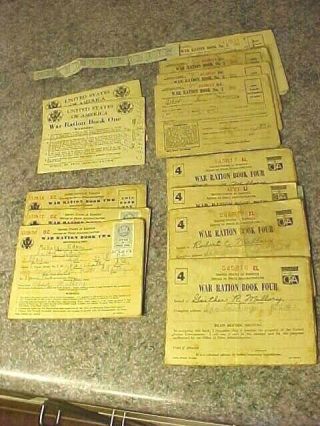 One Family (13) Wwii War Ration Books 1,  2,  3,  4 South Carolina W/ Stamps