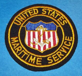 Large Cut - Edge Wool Ww2 U.  S.  Maritime Service Px Pocket Patch