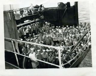 USS Marias AO - 57 1945 WWII Navy Photographs At Sea Dry Dock Sailors On Board PHA 2