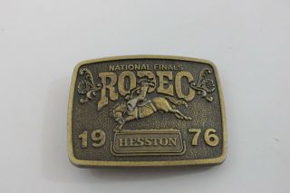 Vintage 1976 Hesston National Finals Rodeo Belt Buckle Limited Edition Farm - A4