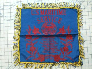 Vintage Military Pillow Sham Us Maritime Service Sweetheart Red Flocked 40 