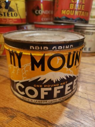 Hy Mount Keywind Coffee Tin Can 1 Lb One Pound U And J Lennon York Mountain