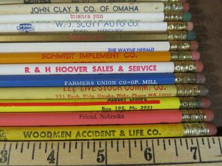 20 Vintage advertising wood pencils Nebraska old phone number Ford Gooch ' s feed 2