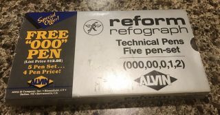 Alvin Reform Refograph Technical Pen 4 Sizes Case Germany With Ink 00 0 1 2