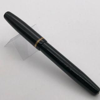 Vintage Burnham B48 Fountain Pen - Black - Gold Trim - Lever Fill - No Clip