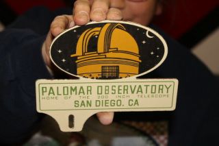 Palomar Observatory Car License Plate Topper Gas Oil Porcelain Metal Sign