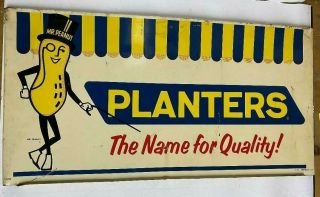 Vintage Planters Peanuts Nut Department Double Sided Advertising Sign